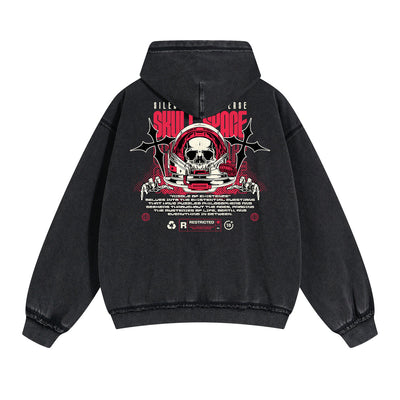 Punk Skull Graphic Zipper Hoodie