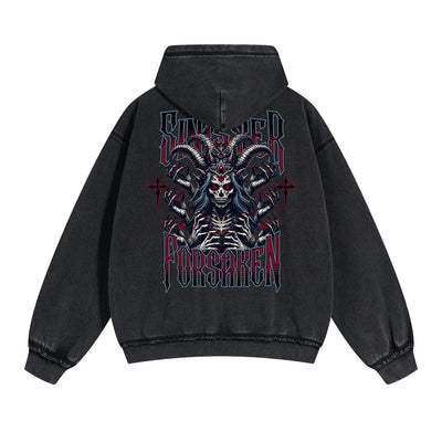 Punk Skull Graphic Zipper Hoodie