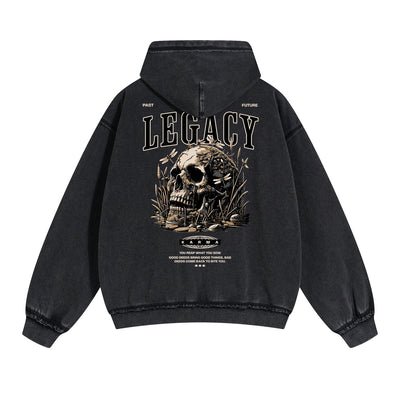 Punk Skull Graphic Zipper Hoodie