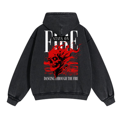 Punk Skull Graphic Zipper Hoodie