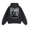 Punk Skull Graphic Zipper Hoodie