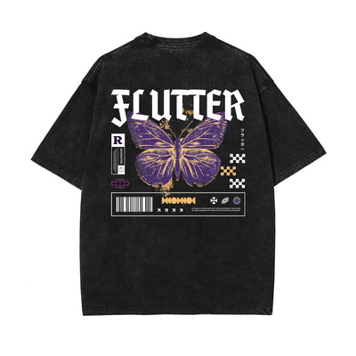 Gothic Butterfly Back Print Tee-INNBLAC