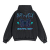 Gothic Butterfly Back Print Hoodie-INNBLAC
