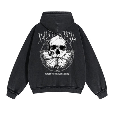 Butterfly Graphic Double Slider Zip Hoodie-INNBLAC