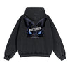 Butterfly Graphic Double Slider Zip Hoodie-INNBLAC