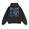 Butterfly Graphic Double Slider Zip Hoodie-INNBLAC