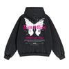Vintage Washed Butterfly Printed Zipper Hoodie-INNBLAC