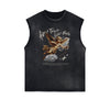 Stone Wash Cupid Angel Graphic Sleeveless Tee