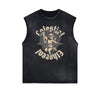 Stone Wash Cupid Angel Graphic Sleeveless Tee