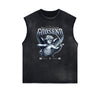 Stone Wash Cupid Angel Graphic Sleeveless Tee
