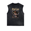 Stone Wash Cupid Angel Graphic Sleeveless Tee
