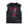 Stone Wash Cupid Angel Graphic Sleeveless Tee