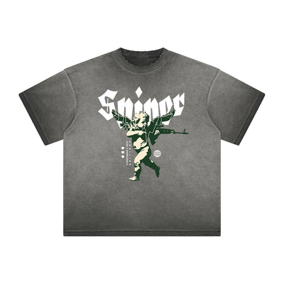 Heavyweight Cute Cupid Cartoon Graphic Tee