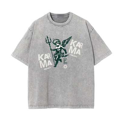 Washed Faded Cupid Sniper Graphic Tee