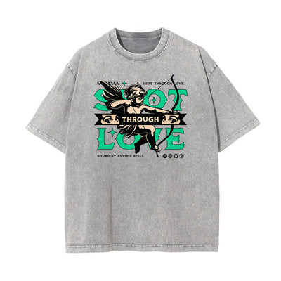 Washed Faded Cupid Sniper Graphic Tee