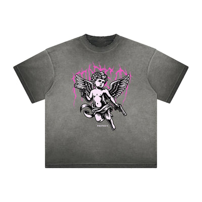 Heavyweight Cupid Sniper Streetwear Graphic Tee