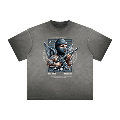 Heavyweight Cupid Sniper Streetwear Graphic Tee