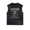 Stone Wash Cupid Sniper Streetwear Tank Top