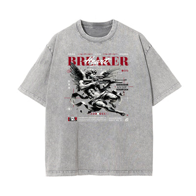Stone Wash Cupid Sniper Streetwear Tee