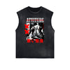 Black Faded Rebel Graphic Tank Top