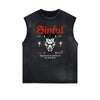Black Faded Rebel Graphic Tank Top