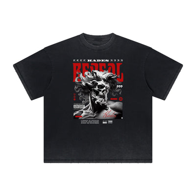 Heavyweight Distressed Streetwear Graphic Tee
