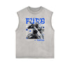 Sleeveless Faded Streetwear T Shirt