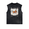 Black Faded Rebel Graphic Tank Top
