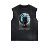 Black Faded Rebel Graphic Tank Top
