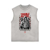 Stone Wash Streetwear Abstract Graphic Tank Top