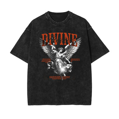 Washed Faded Abstract Graphic Tee