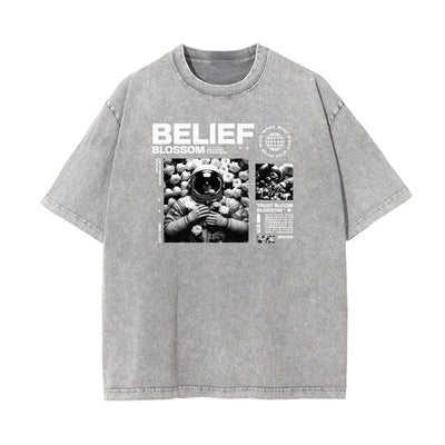 Stone Wash Streetwear Abstract Graphic Tee