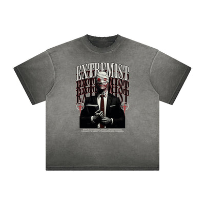Distressed Abstract Street Fashion Graphic Tee