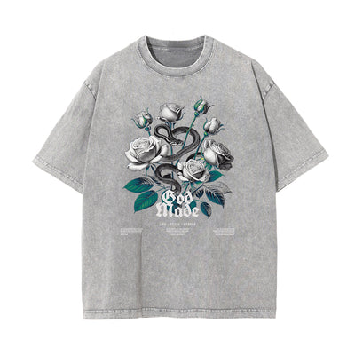Stone Wash Streetwear Pattern Tee