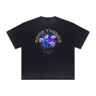 Washed Streetwear Street Pattern Tee