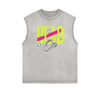 Stone Wash Streetwear Pattern Tank Top