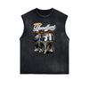 Washed Faded Streetwear Pattern Tank