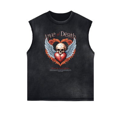 Washed Faded Streetwear Pattern Tank