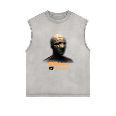 Washed Streetwear Aesthetic Graphic Tank Top