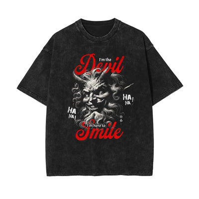 Stone Wash Streetwear Pattern T Shirt