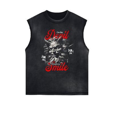Sleeveless Black Streetwear Inspired Graphic Tee