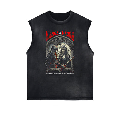 Edgy Street Style Graphic Tank Top