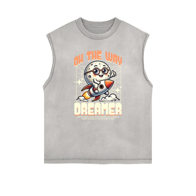 Sleeveless Rebellious Streetwear Pattern T Shirt