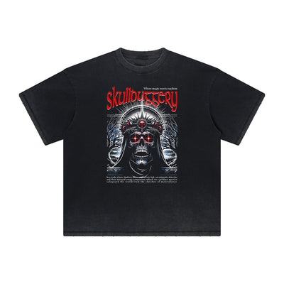 Distressed Rebellious Streetwear Pattern Tee