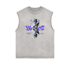 Sleeveless Stone Wash Cupid Statues Graphic Tee