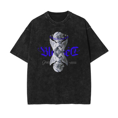 Stone Wash Cupid Statues Graphic Tee