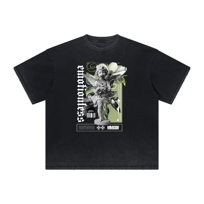 Heavyweight Washed Thick Cupid Pattern Tee