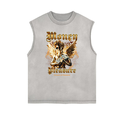 Sleeveless Playful Cupid Graphic T Shirt