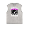 Sleeveless Stone Wash Anime Graphic Tee