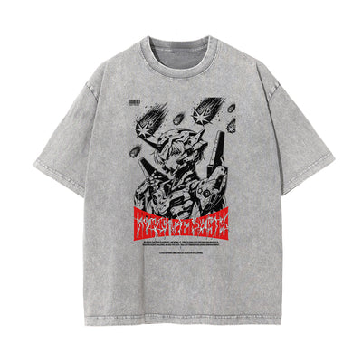 Washed Thick Anime Pattern Tee